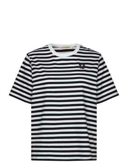 Marimekko Tasaraita Unikko Ss - Black - M