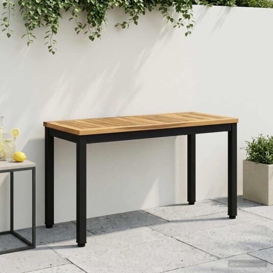 vidaXL Hagebenk 80,5 x 35 x 45 cm Solid akasietre Hvit og svart