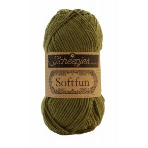 Scheepjes Softfun Garn Unicolor 2616 Mosegrønn
