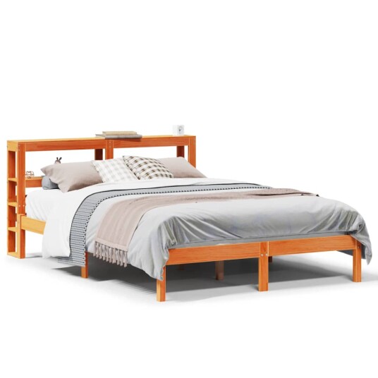  Sengeramme med hodegavl voksbrun 120x200 cm heltre furu 3305739