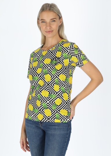 Blount & Pool Jungle Tee W Yellow Graphic Pineapple 36 Strandklær