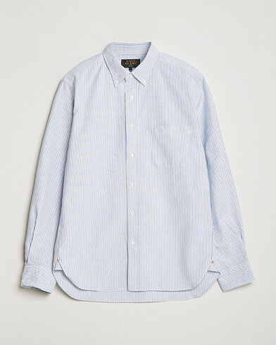BEAMS PLUS Oxford Button Down Shirt Blue Stripe BEAMS PLUS Oxford Button Down Shirt Blue Stripe