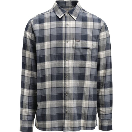 Lundhags Järpen Plaid Flannel Shirt Dk Sky Blue Herreflanellskjorte XS