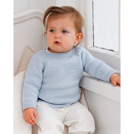 Dream in Blue by DROPS Design Baby Genser Strikkeoppskrift str 0 1 mdr 3 4 år