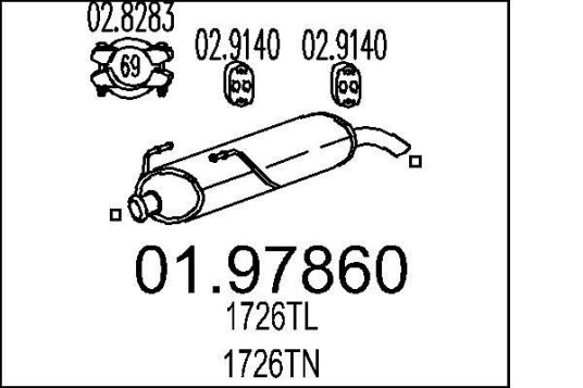 Bakre eksospotte MTS 01.97860 Bakre eksospotte MTS 01.97860