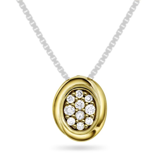 Pan Jewelry Anheng i 585 gult gull med diamanter 0,15 ct Pan Jewelry Anheng i 585 gult gull med diamanter 0,15 ct