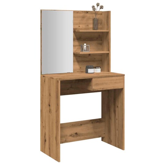 Sminkebord med speil artisan eik 74,5x40x141 cm 857008