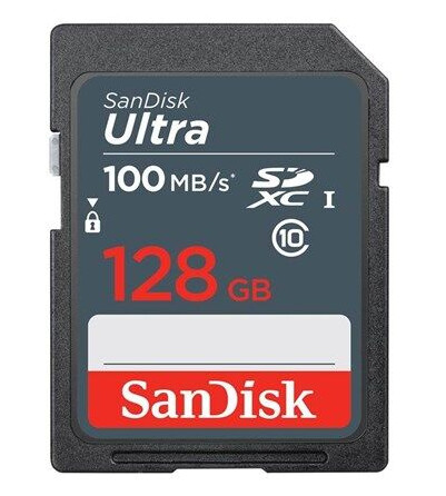 SanDisk Ultra SD-card - 100/10MB - 128GB