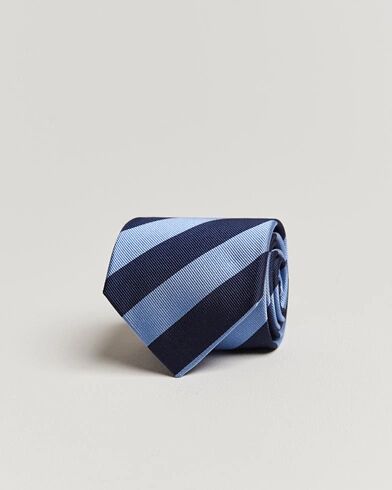 Amanda Christensen Regemental Stripe Classic Tie 8 cm Sky Blue/Navy