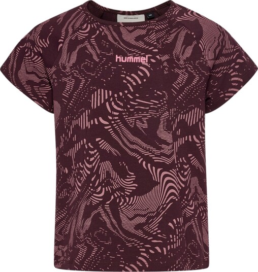 Hummel Hmljr Aop A Shaped T Shirt Burgundy 140