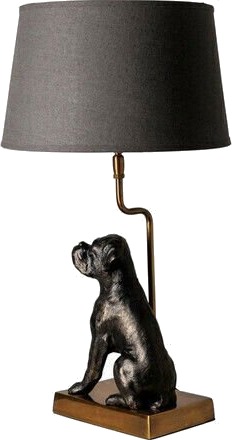 Hund bordlampe svart/gull Hund bordlampe svart/gull
