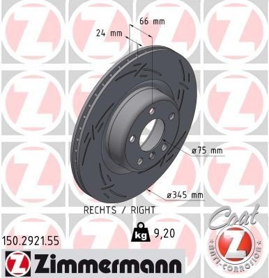 Bremseskive ZIMMERMANN 150.2921.55