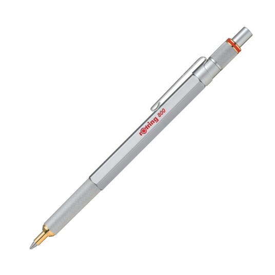 Rotring rOtring 8 Ballpoint Pen Medium Point Svart Ink Sølv Barrel Refillable