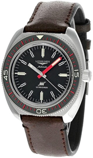 Longines Herreklokke L2.836.4.52.2 Ultra Chron Sort/Lær Ø43 mm