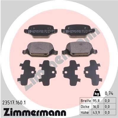 Bremseklosser ZIMMERMANN 23517.160.1