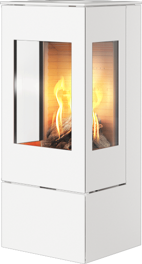 Rais Nexo 100 hvit gasspeis med sideglass og ståldør