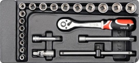 Yato Yt-5542, Støpselsett, 3/8", Metrisk, 17 Hoder, 6,7,8,9,10,11,12,13,14,15,16,17,18,19,20,21,22 Mm Yato Yt-5542, Støpselsett, 3/8", Metrisk, 17 Hoder, 6,7,8,9,10,11,12,13,14,15,16,17,18,19,20,21,22 Mm