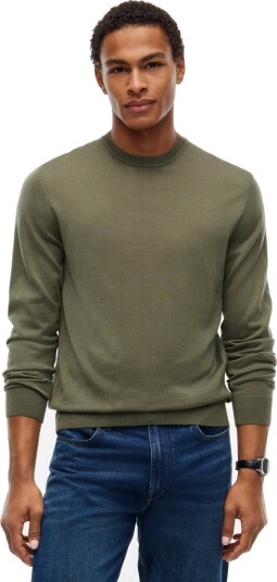 Tommy Hilfiger Ny Merino Crewneck Sweater Khaki green L