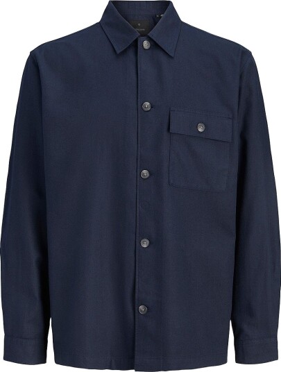 Jack & Jones Overtreksskjorte jprBlatyler Herringbone L/S Blå