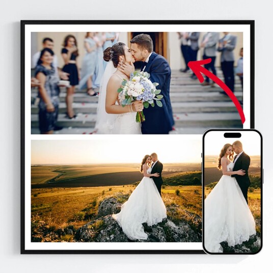 'Personlige Plakater – Last opp dine egne bilder – 2 Bilder Kvadrat'