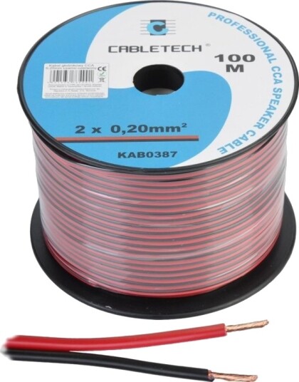 Cabletech Høyttalerkabel Cca 0,20 Mm Svart/Rød