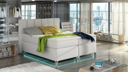Box Spring Eltap Basilio med LED Soft 17 Hvit 180x200 cm
