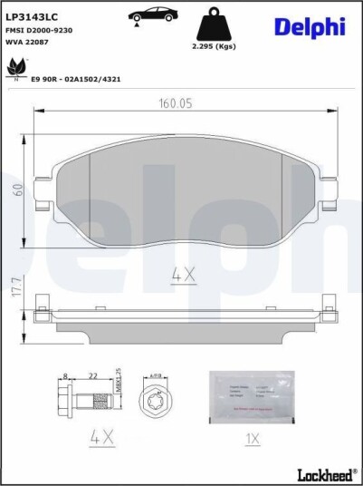 DELPHI LP3143LC Bremseklosser