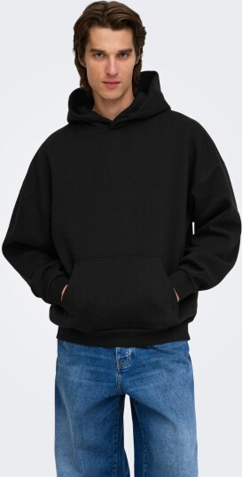 ONLY & SONS Onsceres Ovz Ls Hoodie Sweat Noos Black M