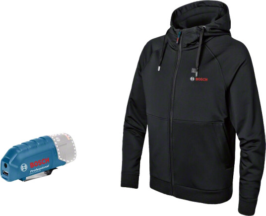 Bosch Värmehoodie Ghh 12+18v Xa Med Laddare Gaa 12v-21 Storlek L Bosch Värmehoodie Ghh 12+18v Xa Med Laddare Gaa 12v-21 Storlek L