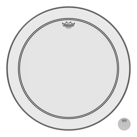 Remo P3-1224-C2- Powerstroke P3 Smooth Hvit Bass Drumhead, 24"