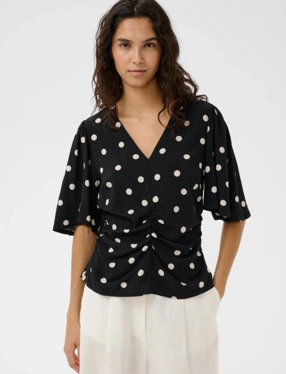 Soaked Slarjana Ruching Blouse Ss Black XL Soaked Slarjana Ruching Blouse Ss Black XL