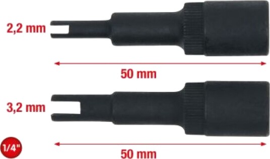 Ks Tools 1/4" Støpselsett med 2 Hoder i Krom-Molybden-Stål Ks Tools 1/4" Støpselsett med 2 Hoder i Krom-Molybden-Stål
