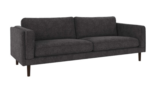 Rowico Home Braden 3 seters sofa Mørkegrå Robin 66 Brun eikben