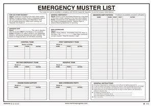 Jo Safety Emergency Muster List 420 x 297 mm IMO 125251