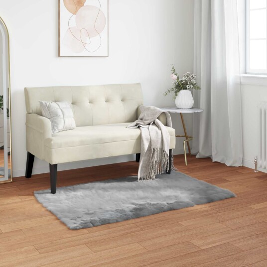 Faux Skinnmatte Tafalla Grå 60 x 110 cm Polyester