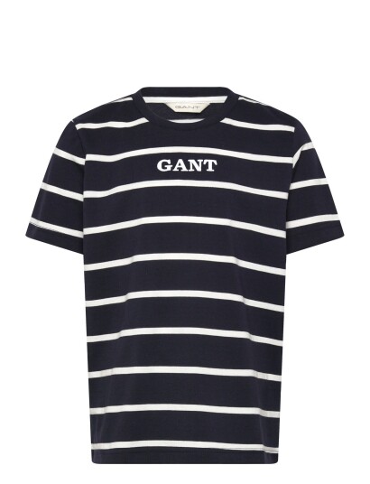 Gant Kids Gant Graphic Stripe Ss T Shirt Navy 128