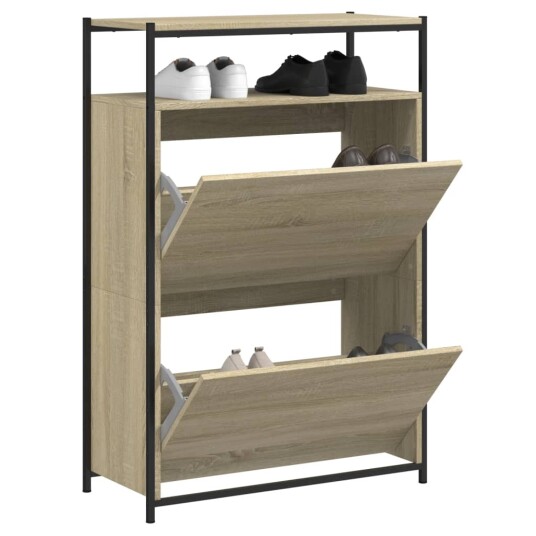 Skoskap sonoma eik 75x34x112 cm konstruert tre 8721012382718 Skoskap sonoma eik 75x34x112 cm konstruert tre 8721012382718