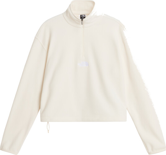 The North Face Women"s Glacier Novelty Logo 1/4 Zip Fleece White Dune XL
