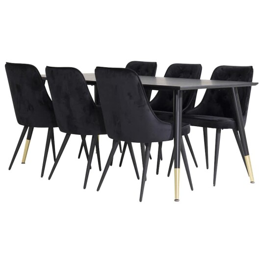 Venture Home Spisegruppe Venture Home Dipp med 6 Velvet Deluxe Fløyel Stoler GR851