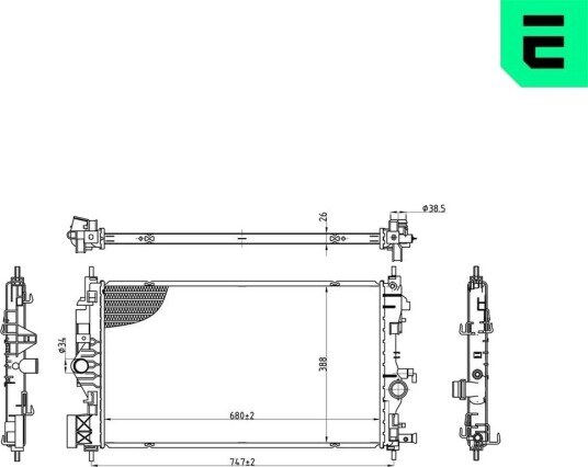 ERA 673197 Radiator motorkjøling