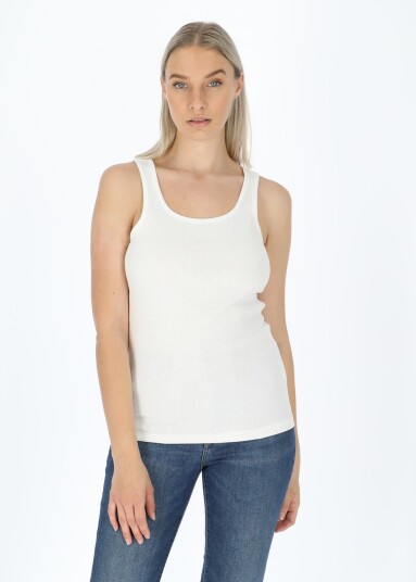 Ellen New York Ellen Rib Tank White 34 Topper