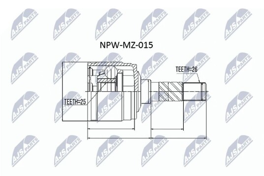 Nty Drivknute drivaksel NTY NPW MZ 015