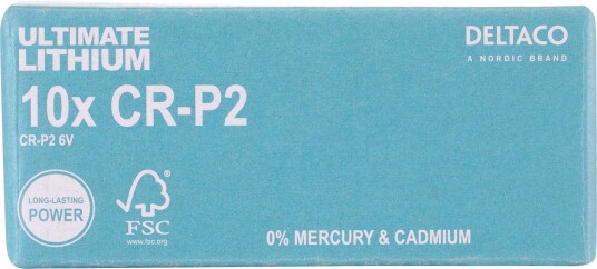 Deltaco 10 pk CR-P2 Lithium Batteri 6V - Universale Batterier