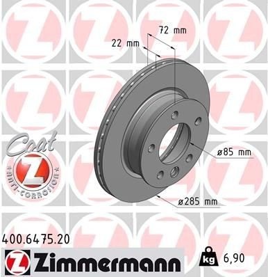ZIMMERMANN 400.6475.20 Bremseskive