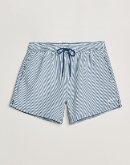 Boss BLACK Velvetfish Seersucker Swimshorts Open Blue