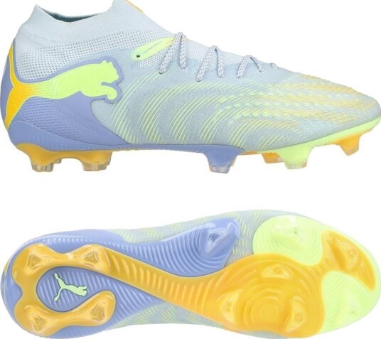 PUMA Future 9 Ultimate FG Light Up Grønn/Isblå/lavendel Kvinner Gress (FG) størrelse 35½