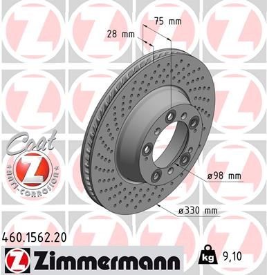 Bremseskive ZIMMERMANN 460.1562.20