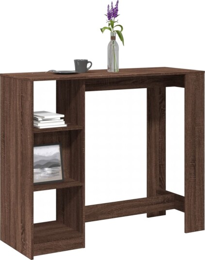 Barbord med hylle brun eik 124x46x103,5 cm konstruert tre 8721158386854 Barbord med hylle brun eik 124x46x103,5 cm konstruert tre 8721158386854