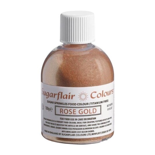 Sugarflair Kakestrø Rosegull 100 g 