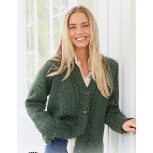 Conversation Starter by DROPS Design Cardigan Strikkeoppskrift str.  Small